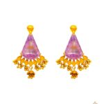 Gold earrings design can make your look all the prettier any day of the week! 21 carat pure gold earring bring a hint of luxury to your outfit. This simple gold earrings design weight only 6.26 gram.