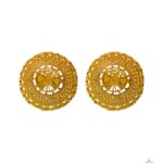 Gold earrings design can make your look all the prettier any day of the week! 21 carat pure gold earring bring a hint of luxury to your outfit. This simple gold earrings design weight only 5.60 gram.