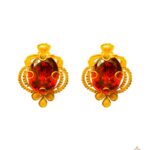 Gold earrings design can make your look all the prettier any day of the week! 21 carat pure gold earring bring a hint of luxury to your outfit. This simple gold earrings design weight only 4.69 gram.