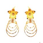 Gold earrings design can make your look all the prettier any day of the week! 21 carat pure gold earring bring a hint of luxury to your outfit. This simple gold earrings design weight only 2.18 gram.