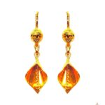 Gold earrings design can make your look all the prettier any day of the week! 21 carat pure gold earring bring a hint of luxury to your outfit. This simple gold earrings design weight only 3.09 gram.