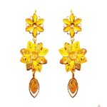 Gold earrings design can make your look all the prettier any day of the week! 21 carat pure gold earring bring a hint of luxury to your outfit. This simple gold earrings design weight only 3.95 gram.