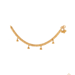 This payel designed in a style evocative of Medieval fashion.It is a lightweight gold payel.its look classy and fabulous.It has 22 carat purity and weight only 5.10 gram