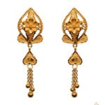 Gold earrings design can make your look all the prettier any day of the week! 21 carat pure gold earring bring a hint of luxury to your outfit. This simple gold earrings design weight only 2.60 gram.