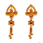 Gold earrings design can make your look all the prettier any day of the week! 21 carat pure gold earring bring a hint of luxury to your outfit. This simple gold earrings design weight only 2.22 gram.