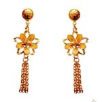 Gold earrings design can make your look all the prettier any day of the week! 22 carat pure gold earring bring a hint of luxury to your outfit. This simple gold earrings design weight only 3.17 gram.