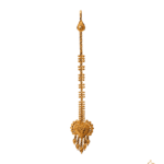 Traditional and Antique 21k gold Maang tikka. This Maang Tikka have been exquisitely crafted keeping maximum simplicity in mind. Wear it with any traditional wear for a grand rich look. Weight of this product would be only 2.23gm.