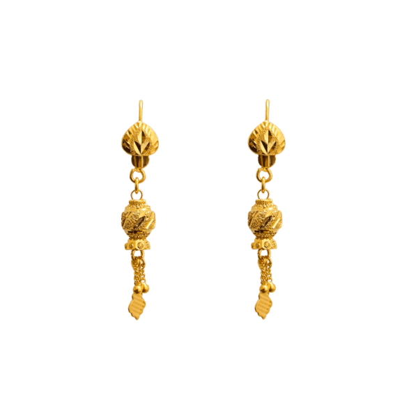 Enhance your look with 22k gold Kaner dul from Chowdhury Gold. Shop our incomparable new kaner dul for your new favorite pair. The weight of this kaner dul is 3.53gm.
