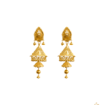 This royal pair of 21k gold jhumka design define simplicity and elegance. This traditional jhumka have been exquisitely crafted keeping maximum simplicity in mind. The Weight of this product would be only 12.32 gm.
