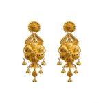 Enhance your look with 21k gold Kaner dul from Chowdhury Gold. Shop our incomparable new kaner dul for your new favorite pair. The weight of this kaner dul is 6.11gm.