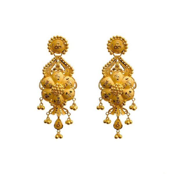 Enhance your look with 21k gold Kaner dul from Chowdhury Gold. Shop our incomparable new kaner dul for your new favorite pair. The weight of this kaner dul is 6.11gm.