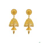 This royal pair of 22k gold jhumka design define simplicity and elegance. This traditional jhumka have been exquisitely crafted keeping maximum simplicity in mind. The Weight of this product would be only 12.42 gm.