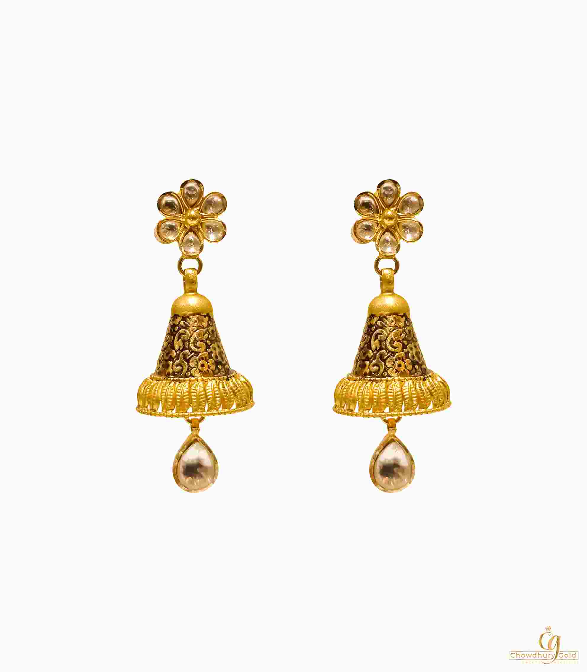 14K Yellow Gold Butterfly CZ Huggies Earrings at best price in Surat