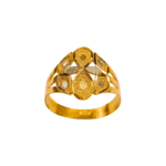 Every women in life gold ring play an important role.Gold finger ring increase their beautyness. Finger ring designs enhance Women's personality. This is traditional 22k Yellow Gold.it's just 3.02 grams.