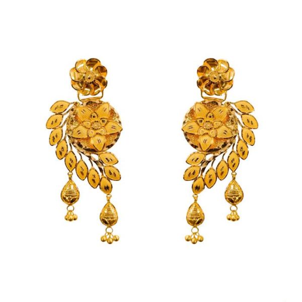 Enhance your look with 21k gold Kaner dul from Chowdhury Gold. Shop our incomparable new kaner dul for your new favorite pair. The weight of this kaner dul is 8.37gm.